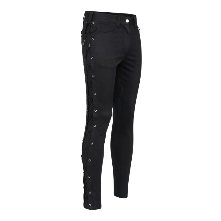 Aderlass Skinny Pants Laced Up Denim Black