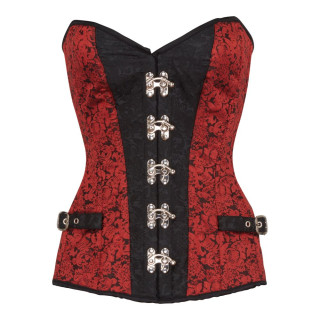 Aderlass Steampunk Corset Brocade Red