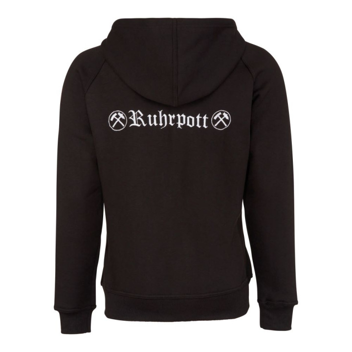 Mode Wichtig Zip Hoodie Kapuzen-Jacke RUHRPOTT Black