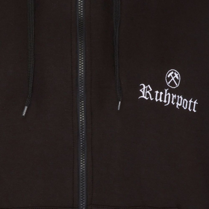 Mode Wichtig Zip Hoodie Kapuzen-Jacke RUHRPOTT Black