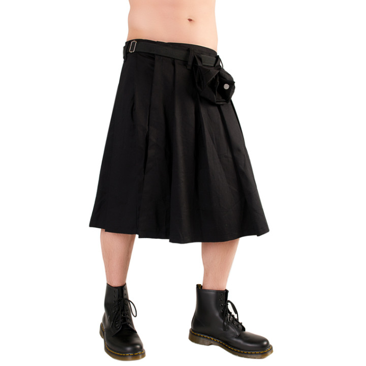 Black Pistol Short Kilt Denim Black