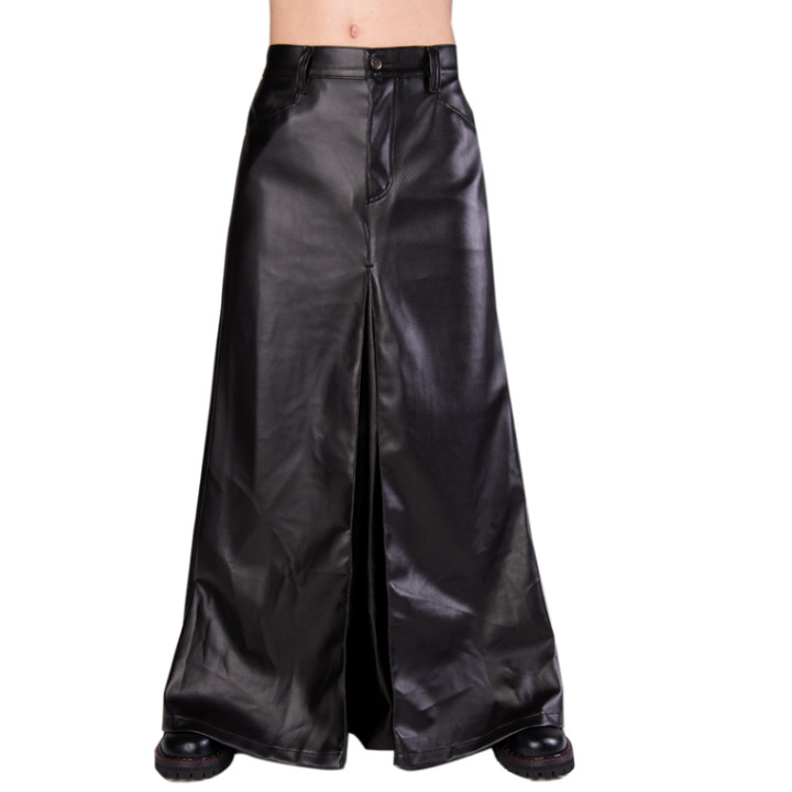 Black Pistol Men Skirt Leatherette Black