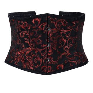 Aderlass Waist Corset Brocade Black-Red