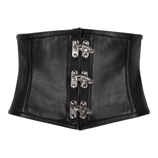 Aderlass Waist Corset Faux Leather Black