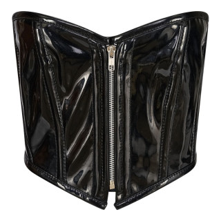 Aderlass Bustier Shiny PVC Black