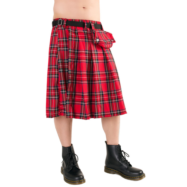 Black Pistol Short Kilt Tartan Red