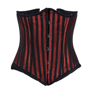 Aderlass Underbust Corset Brocade Stripe Black-Red