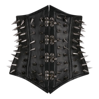 Aderlass Underbust Corset Spike Leather Black