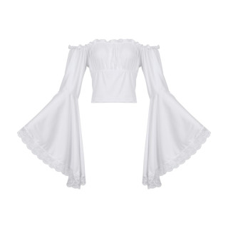 Aderlass Bat Sleeve Crop Top White