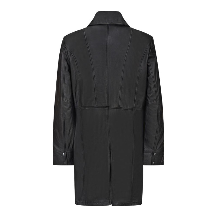 Aderlass Mens Military Coat Nappa Leather Black