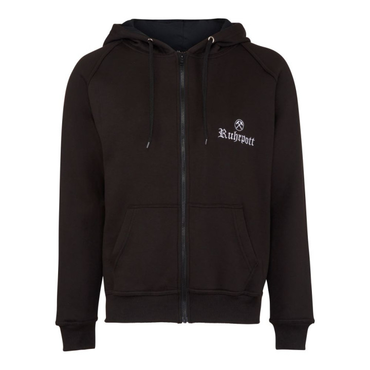 Mode Wichtig Zip Hoodie Kapuzen-Jacke RUHRPOTT Black