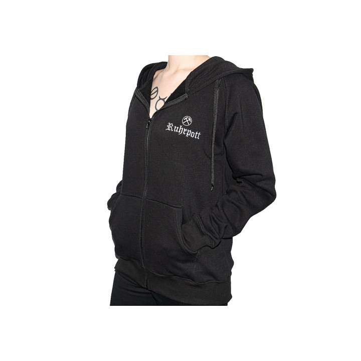 Mode Wichtig Zip Hoodie Kapuzen-Jacke RUHRPOTT Black