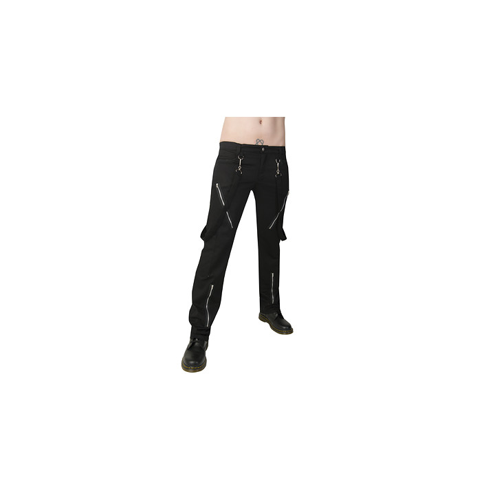 Black Pistol Punk Pants Denim Black