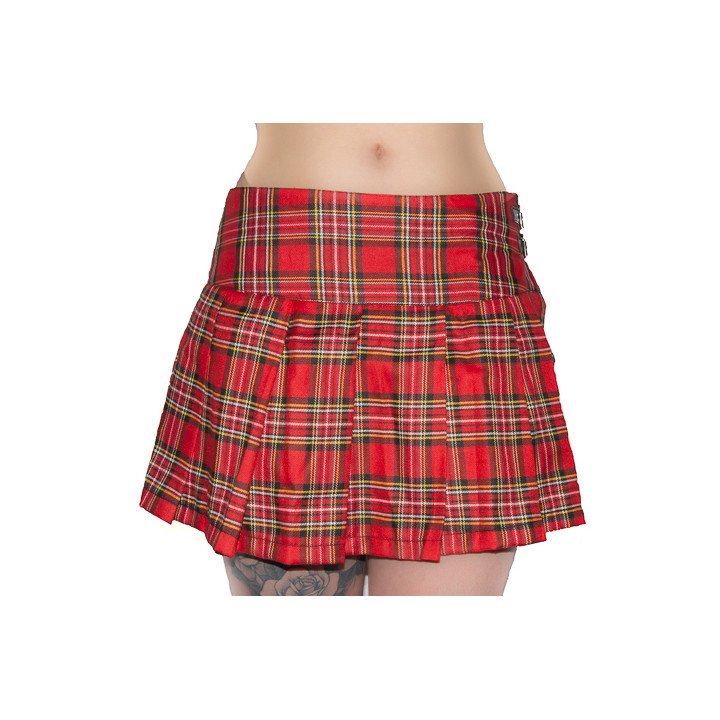 Black Pistol Buckle Mini Tartan Red-Green