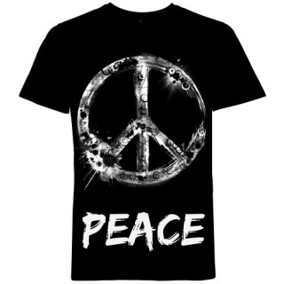 Mode Wichtig T-Shirt PEACE Black
