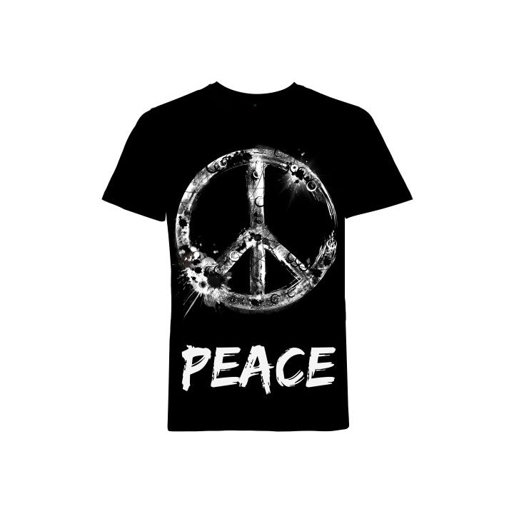Mode Wichtig T-Shirt PEACE Black