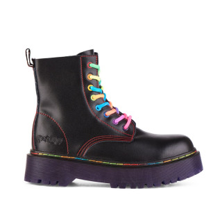 Aderlass 8-Eye Boots Plateau Leather Pride Edition Black-Purple