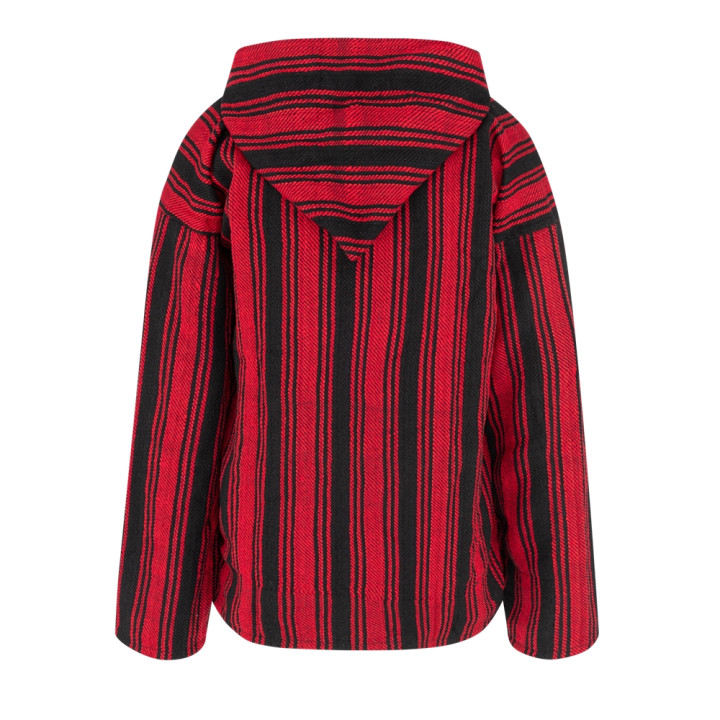 Black Pistol Baja Hoodie Wool Black-Red