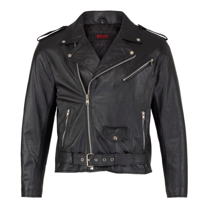 Aderlass Mens Biker Jacket Leather Black