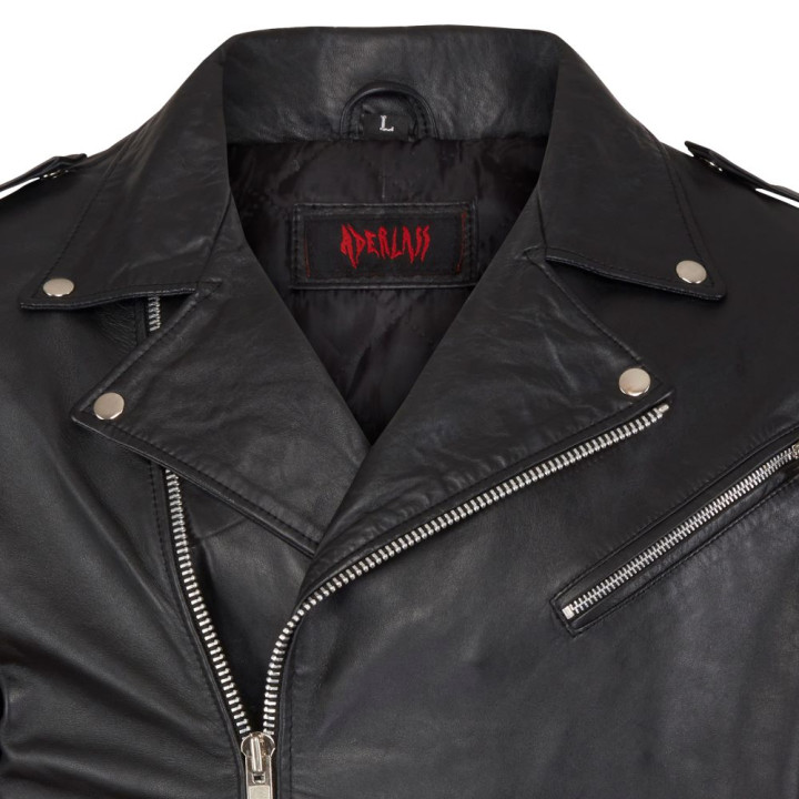Aderlass Mens Biker Jacket Leather Black