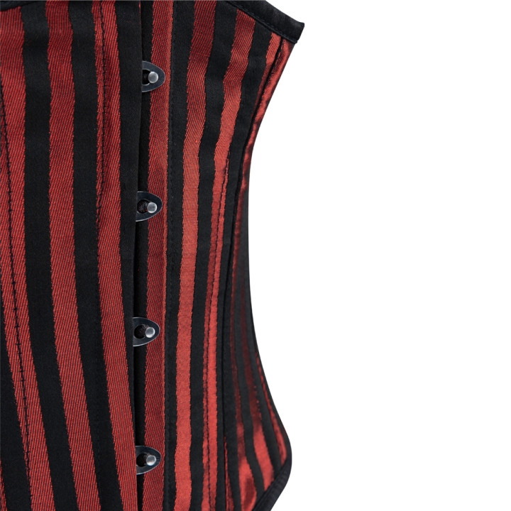 Aderlass Underbust Corset Brocade Stripe Black-Red