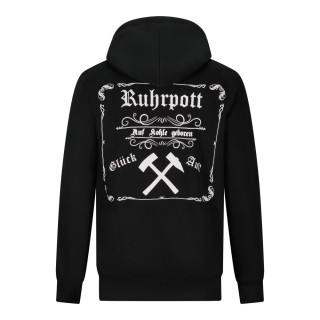 Mode Wichtig Zip Hoodie RUHRPOTT Auf Kohle geboren Black