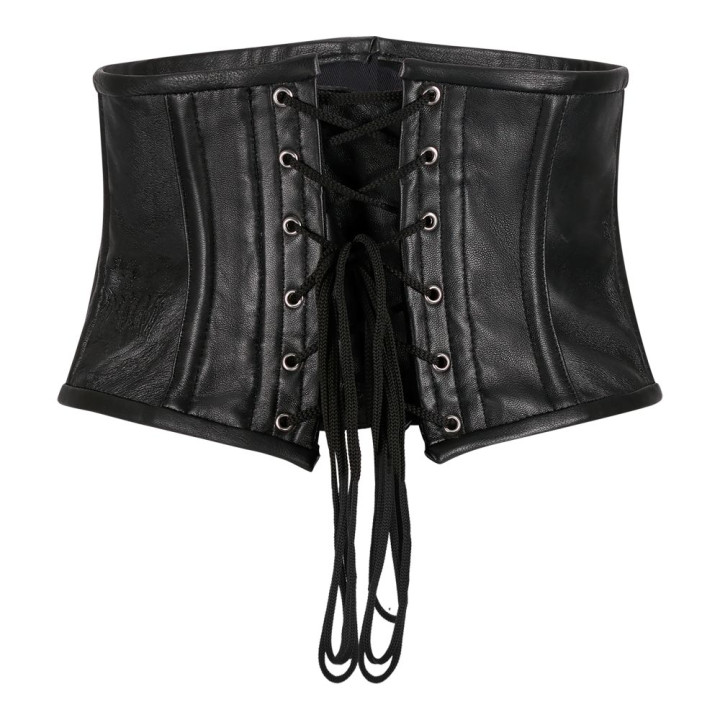 Aderlass Waist Corset Faux Leather Black