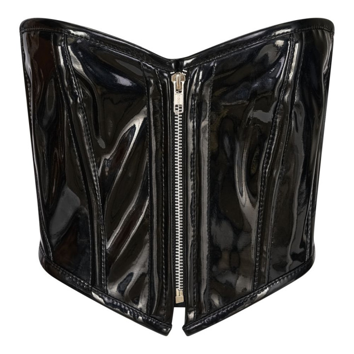 Aderlass Bustier Shiny PVC Black