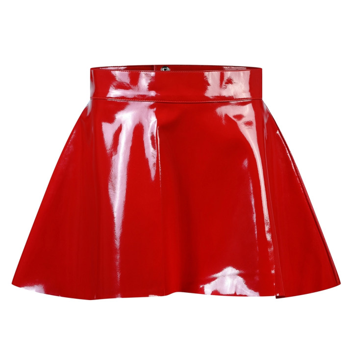 Aderlass Mini Skirt Shiny PVC Red
