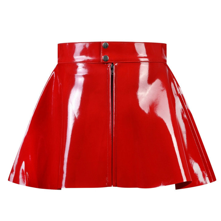Aderlass Mini Skirt Shiny PVC Red