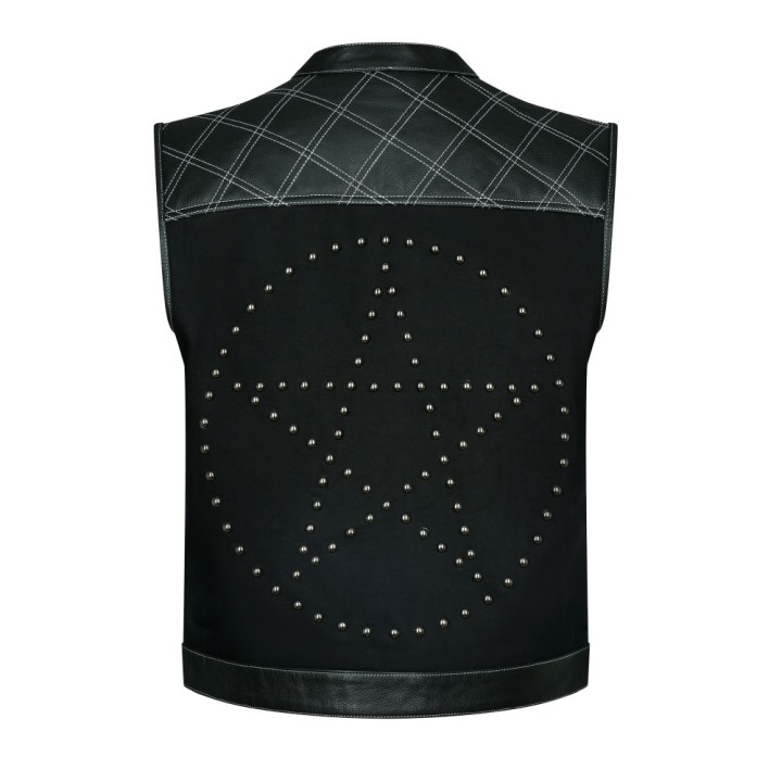 Aderlass Brigantine Vest Pentagram Rivets Leather Black