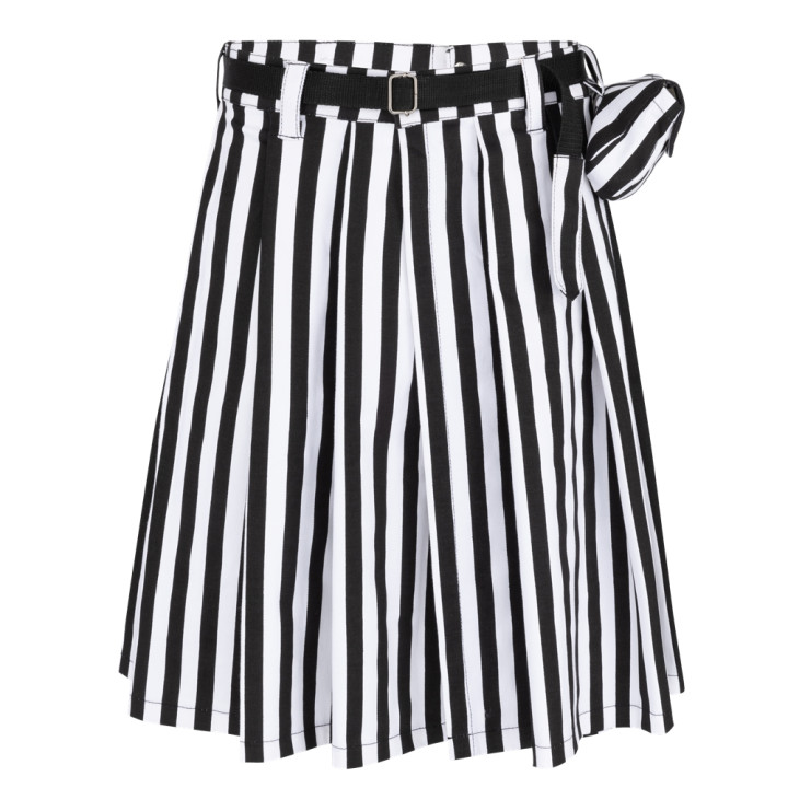 Black Pistol Short Kilt Stripe Black-White