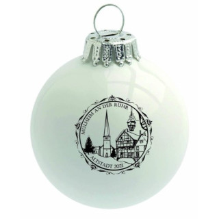 Christbaumkugel Mülheim Altstadt Glaskugel White