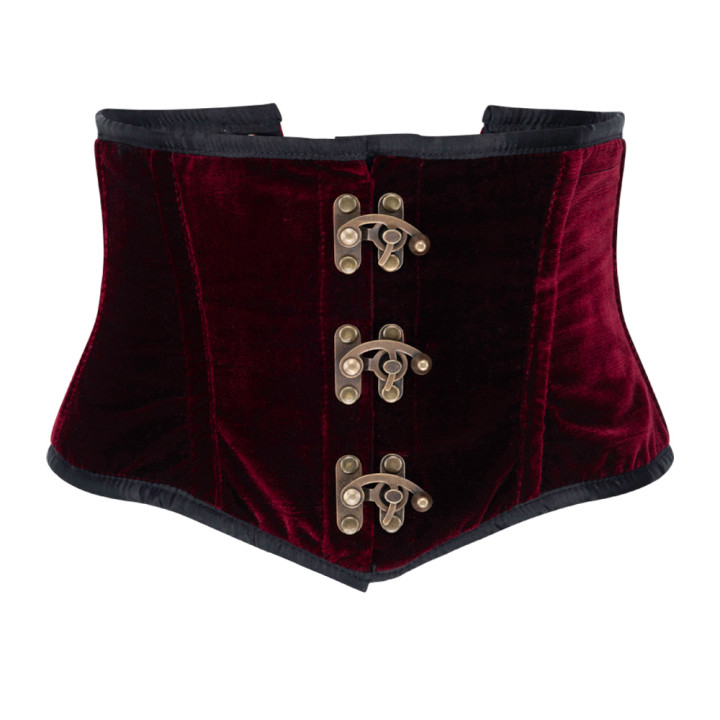 Aderlass Steampunk Waist Corset Velvet Bordeaux