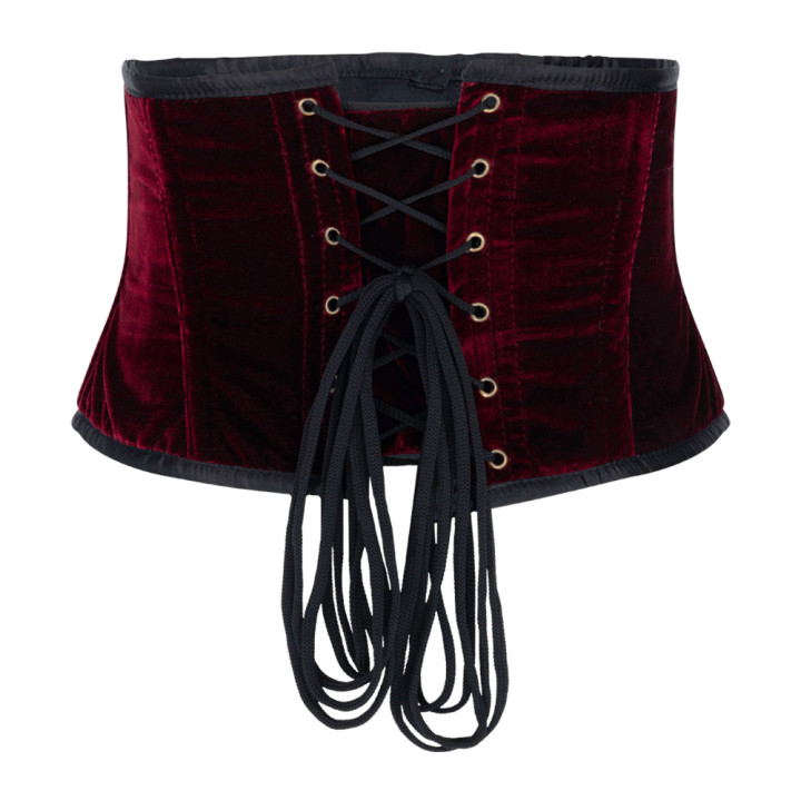 Aderlass Steampunk Waist Corset Velvet Bordeaux