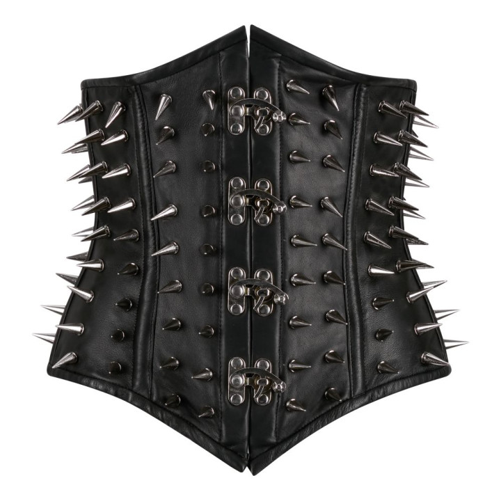 Aderlass Underbust Corset Spike Leather Black