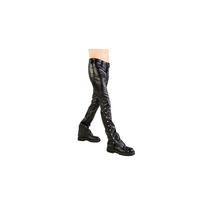 Black Pistol Button Hipster Leatherette Black