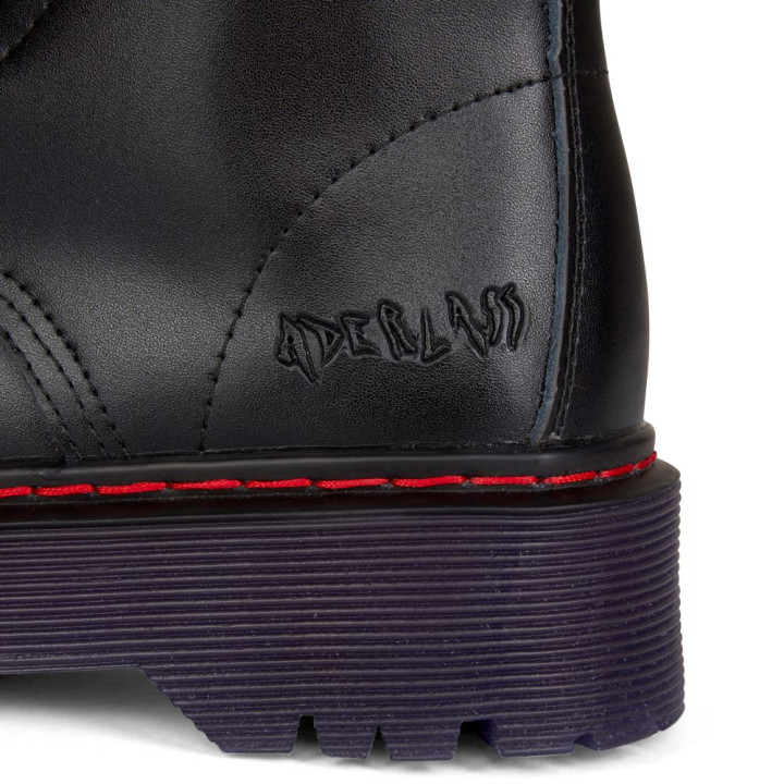 Aderlass 8-Eye Boots Plateau Leather Black-Purple