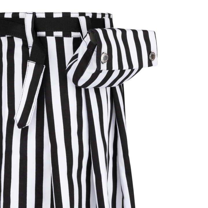Black Pistol Short Kilt Stripe Black-White