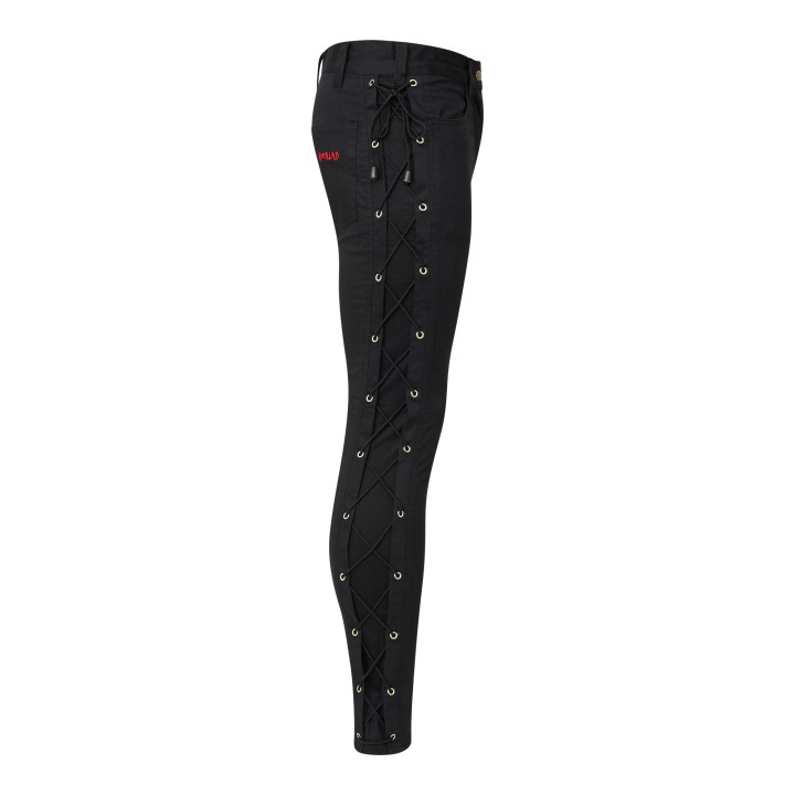 Aderlass Skinny Pants Laced Up Denim Black