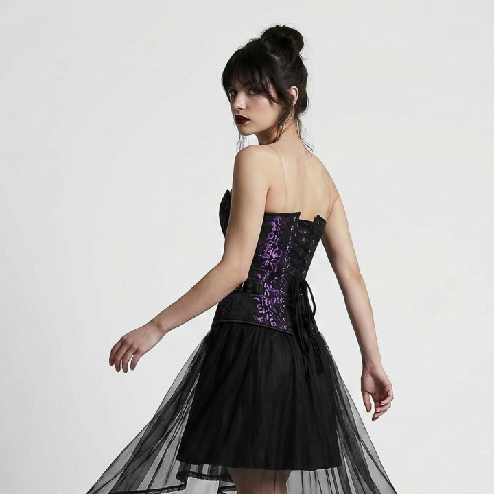 Aderlass Steampunk Corset Brocade Purple