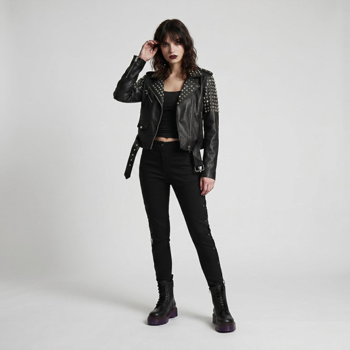 Aderlass Ladys Rockstar Jacket Nappa Leather Black