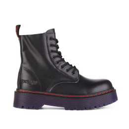 Aderlass 8-Eye Boots Plateau Leather Black-Purple