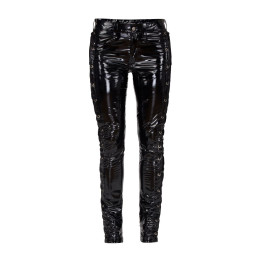 Aderlass Skinny Pants Laced Up Shiny PVC Black