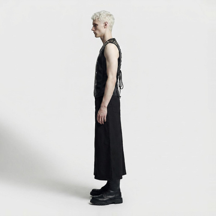 Aderlass Men Corset Spike Faux Leather Black