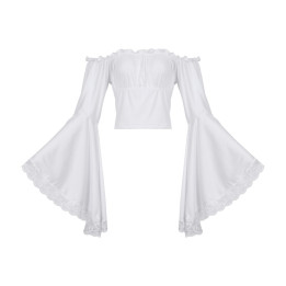 Aderlass Bat Sleeve Crop Top White