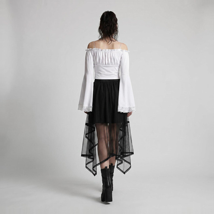 Aderlass Bat Sleeve Crop Top White