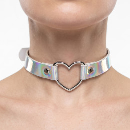 Lovesect Choker Holo Heart Silver