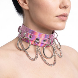 Lovesect Chain Choker Holo Pink