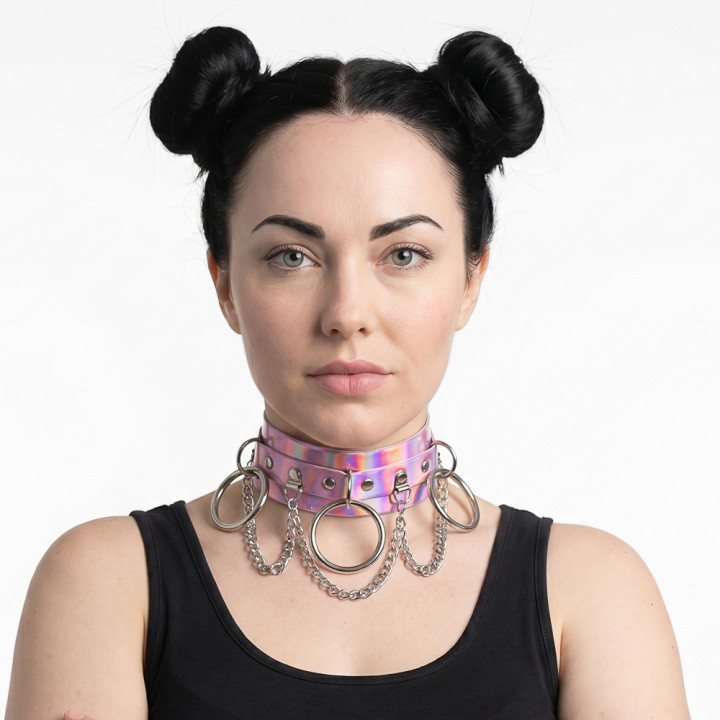 Lovesect Chain Choker Holo Pink